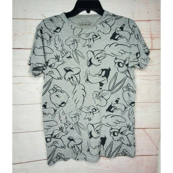 Looney Tunes Small All Over Print Short Sleeve Shirt Bugs Bunny Daffy Duck Shirt - Picture 3 of 10